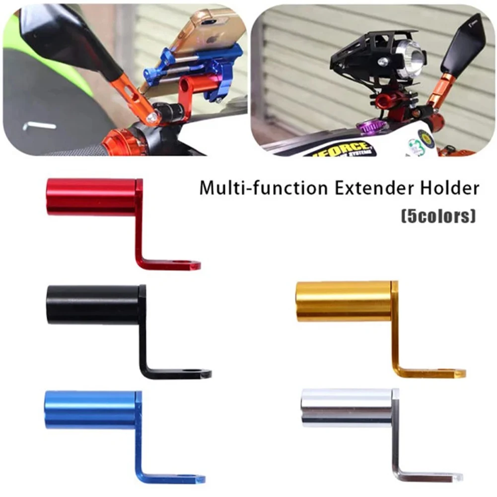 Motorcycle Rearview Mirror Mount Extender Bracket Aluminum Alloy Extension Bracket Clamp Bar Handlebar Phone Holder Accessories