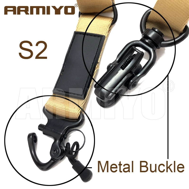 Armiyo Taktischer Mission S2 S3 S4 Jagd-Trageriemen 2-Punkt Verstellbarer Schultergurt Gürtelhalterung für Trinkflasche Kamera Zielfernrohr Tasche Box – Detail 1