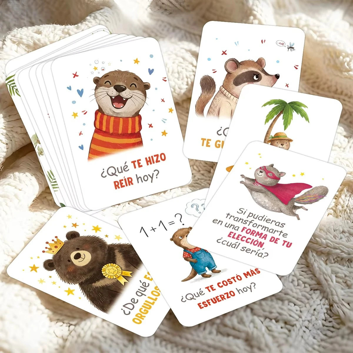24pcs Spanish Interactive Questioning Cards,Self-Reflection&Emotional Intelligence Building Cards,Spanish Language Learning Card