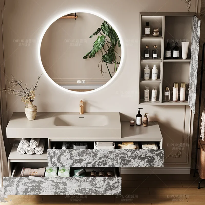 

Drawers Skincare Cupboard Organizer Storage Perfume Mirror Toilet Partitions Bathroom Cabinet Luxury Gabinete Home Furniture