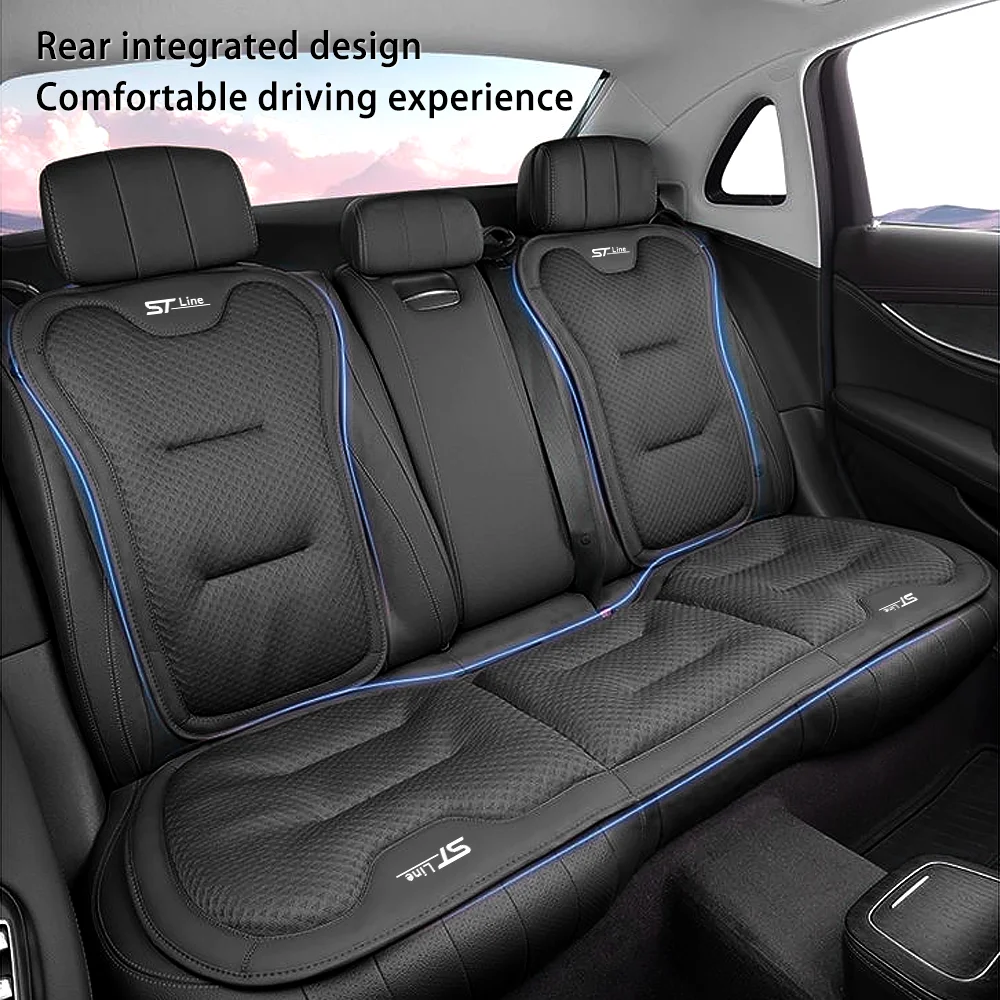 Ice Silk Car Seat Cushion Cover For Ford ST Line MK3 MK4 Kuga Fiesta Breathable Non Slip Auto Seat Protect Interior Accessories
