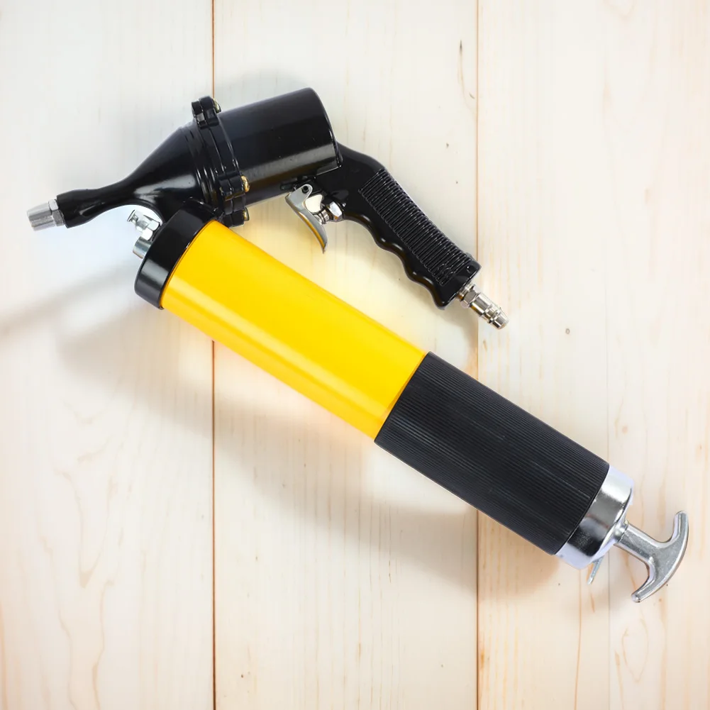 

400CC Grease Gun Flexible Hose Heavy Duty Air Compressor Grease Gun 2 Coupler Pneumatic Compressor Pump 1 Bent Metal Pipe