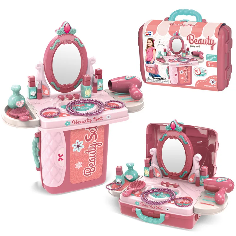 

Beauty Fashion Toys Girls Princess Dressing Makeup Toy Set Kids Beauty Toy Children'S Simulation Dressing Table Pretend Play Set