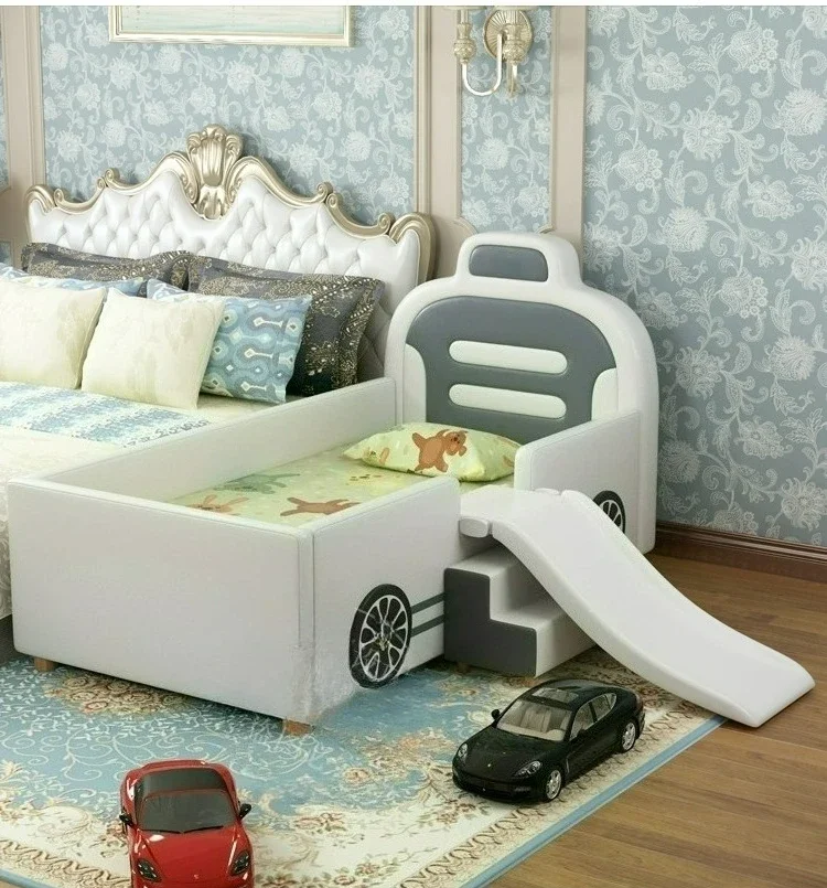 Customizable Children's Splicing Wide Small Bed Splicing Large Bedside Boys with Guardrail Separate Bed