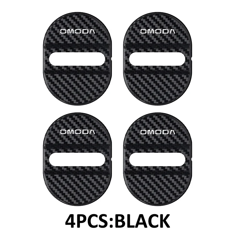 Shock‑Absorbing Door Lock Buckle Protector For Chery Jaecoo J7 Tiggo7 Tiggo8 Pro Omoda C5 Carbon Fiber Anti‑Rust Auto Interior P
