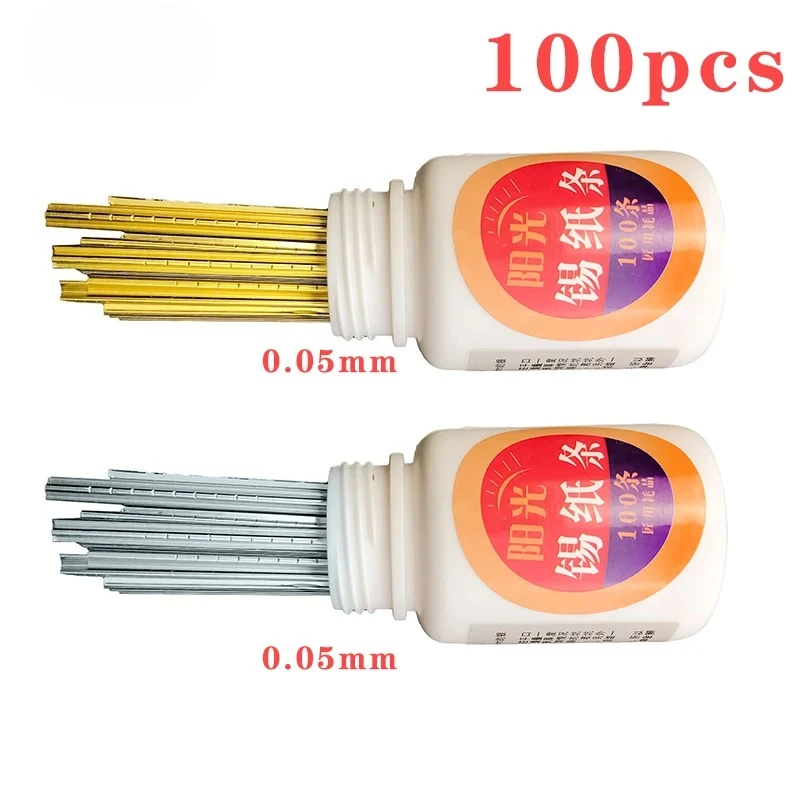 100PCS/Box 0.05MM/0.06MM Tin Foil Tools Locksmith Tools Gold And Silver Tin Foil Key Consumables General-Purpose