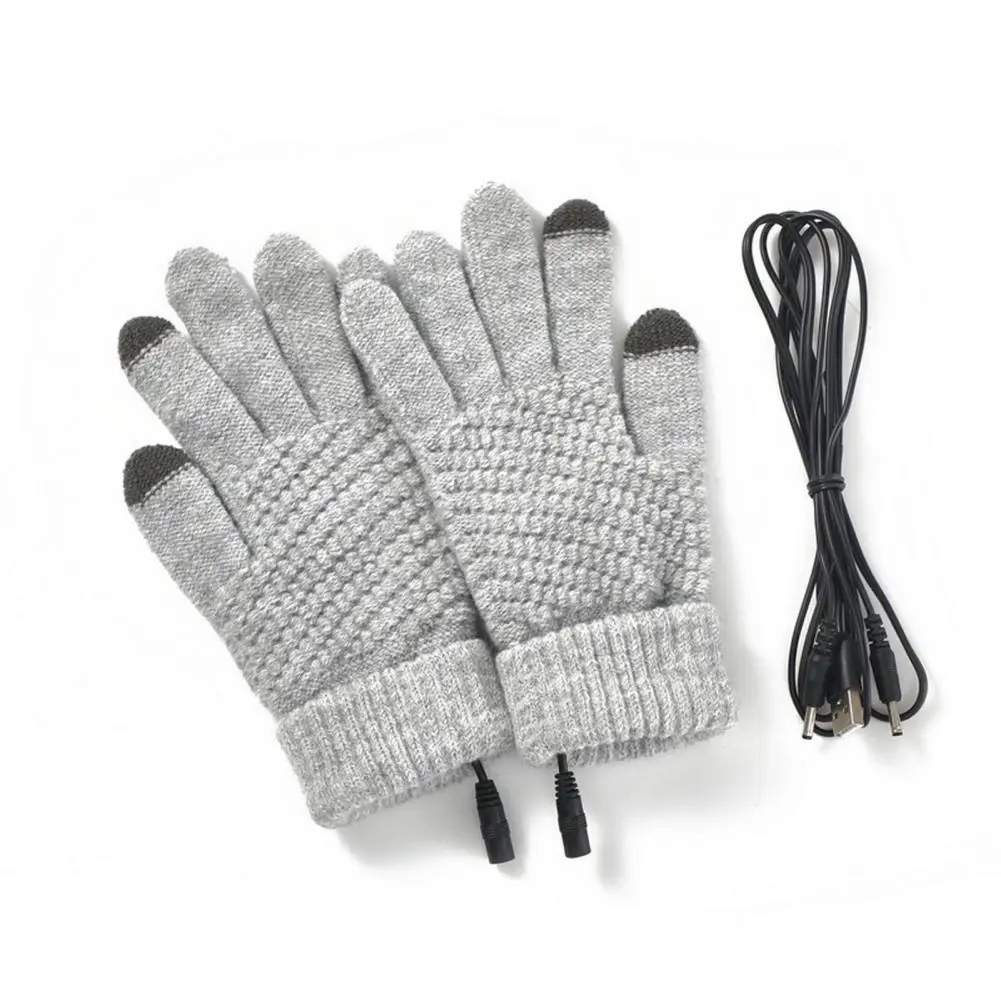 Thermal Gloves 1 Set Terrific Solid Color Universal Anti slid Winter Warm Gloves for Office