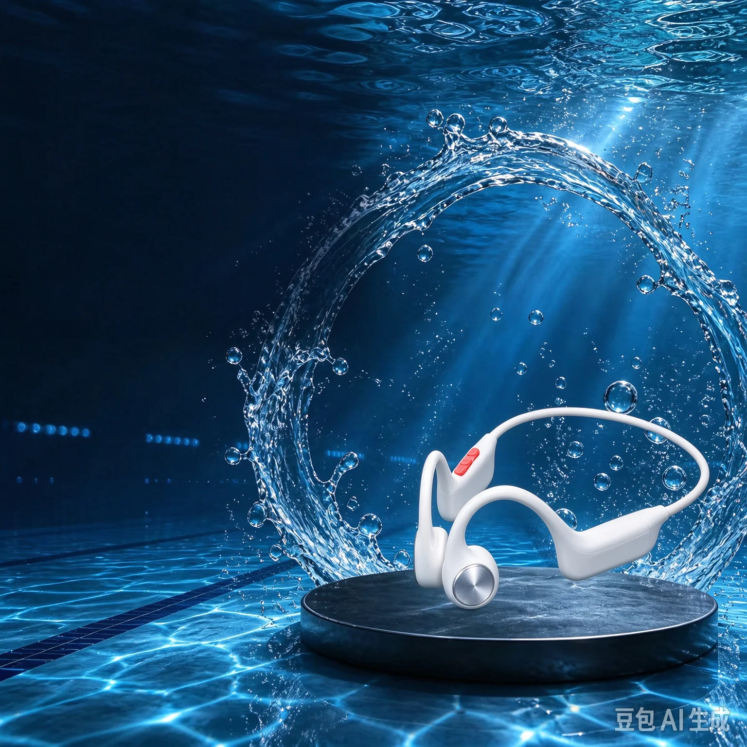 For QCY Bone Conduction Headset Wireless Swimming Sports Headphone IPX8 Bluetooth 5.4 With Mic Waterproof Exercise Fitness