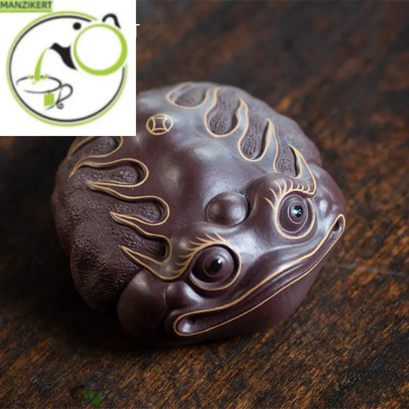 

Yixing Boutique Purple Clay Tea Pet Chinese Lucky Fortune Animal Statue Handmade Sculpture Tea Figurine Ornaments Tea Set Decors