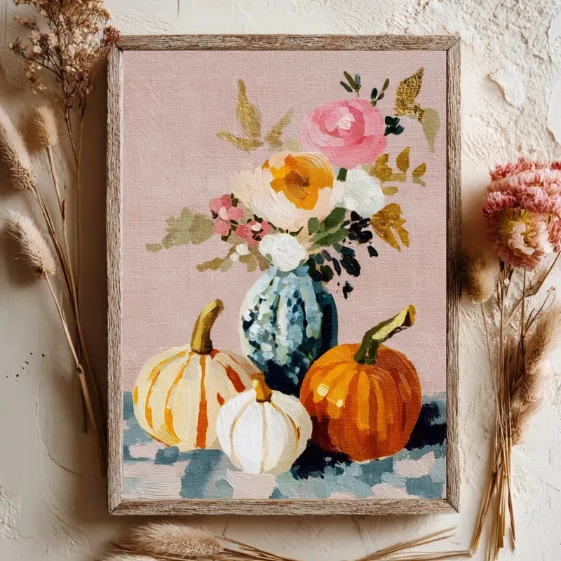 Impasto Textured Canvas Wall Art Festive Floral Fruit Christmas Bauble Posters Prints Colorful Paint Style Bedroom Home Decor
