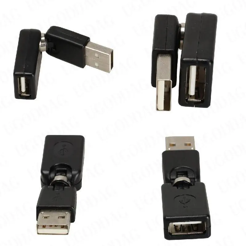 Rotating and Swivel Twist USB 2.0 Type A Male to Type A Female 360 Degree Rotation Angle Extension Adapter Convertor