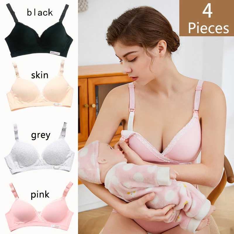 

4 шт., хлопковые бюстгальтеры для грудного вскармливания 4 новых хлопка без шелка грудное вскармливание
