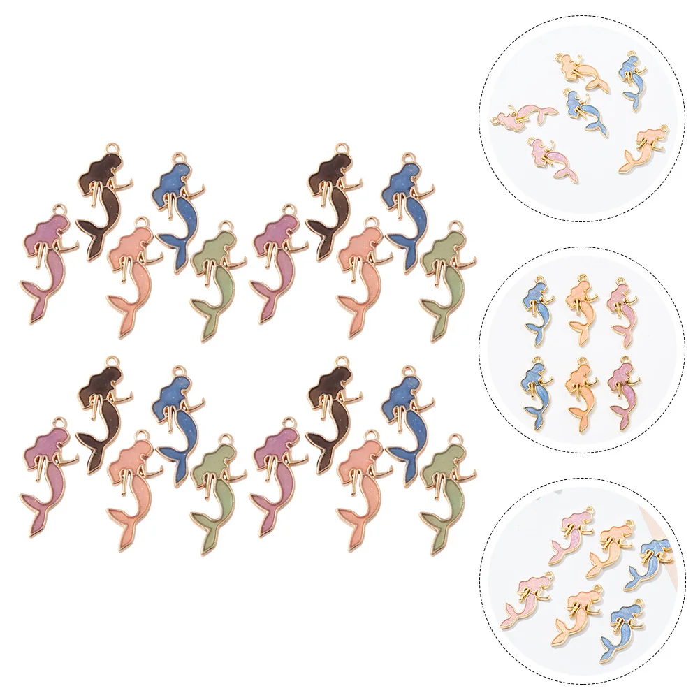 

50Pcs Pendant Charm Mermaid Shape Alloy Jewelry Making Supplies DIY Bracelet Keychain Jewelry Charms Accessories