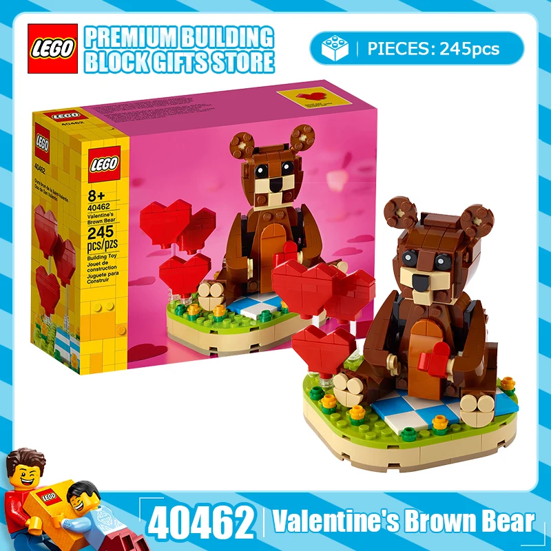 

Lego Block Square Head Series 40462 Valentine's Day Little Bear Boys and Girls Puzzle Building Blocks Toy Gift