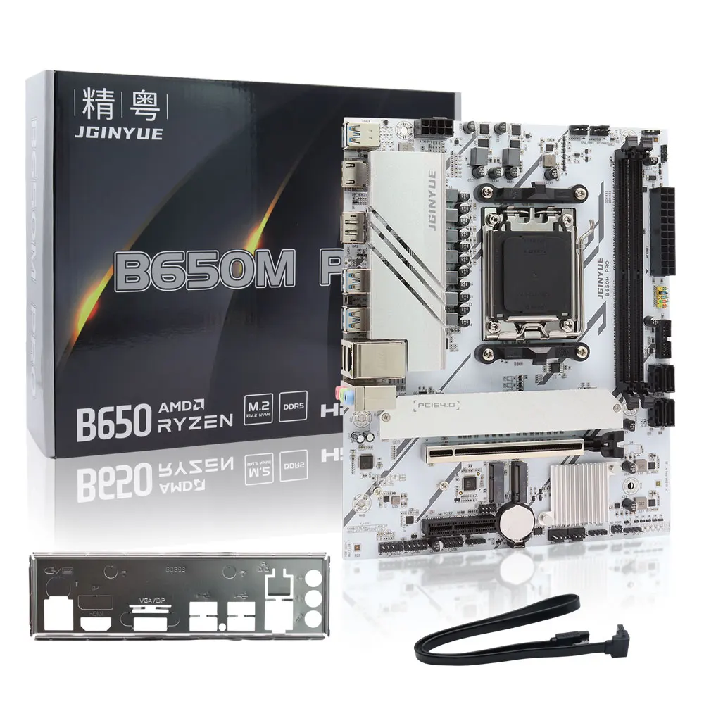 Placa base JGINYUE B650M PRO (procesadores AMD Ryzen 9000/8000/7000 Series AM5 DDR5 PCIe 4,0 M.2 SATA 6 Gb/s USB 3,2 Gen 2 HDMI