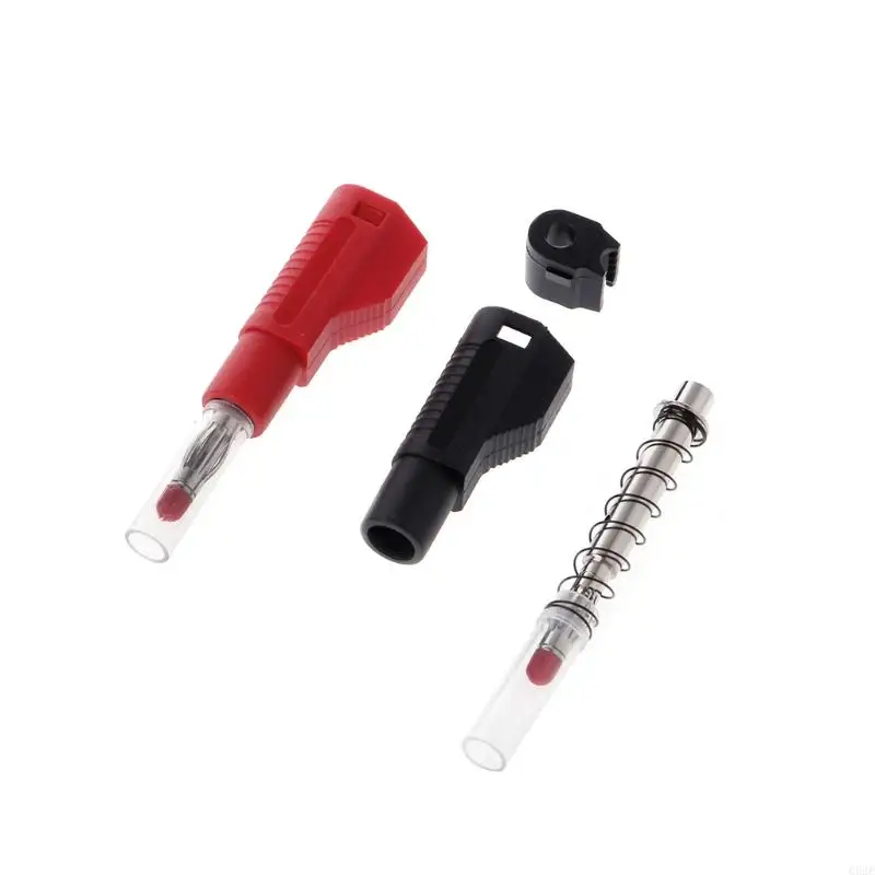 652E 10 Pcs 4mm Male Retractable Sheath Stackable Banana Plug Wire Solder Connector