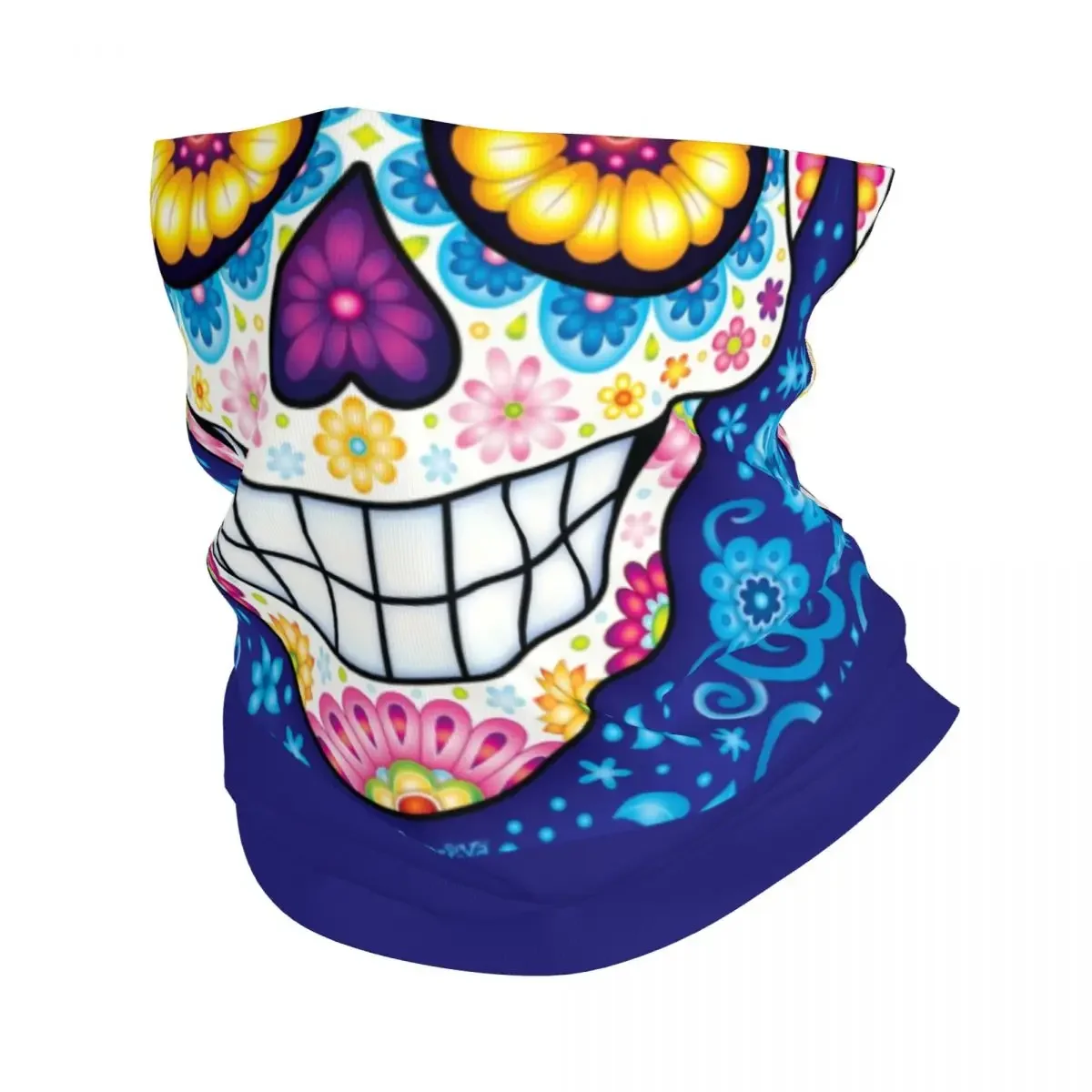 Day Of The Dead Sugar Skull Bandana Winter Neck Warmer Men Windproof Wrap Face Scarf for Ski Mexican Skull Gaiter Headband