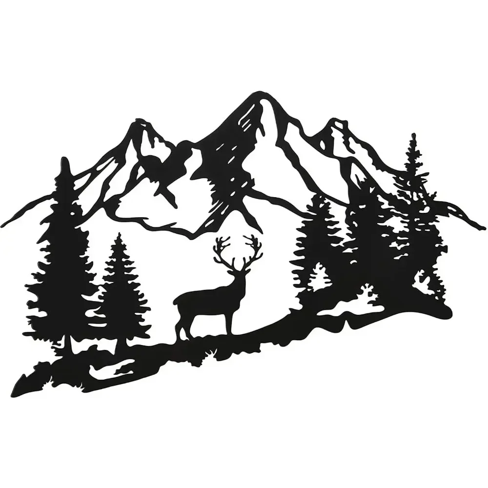 Enhance Your Space with Metal Deer Wall Art - Ideal Iron Artwork for Forest and Mountain Cabin Decor Wall Sticker Artwork