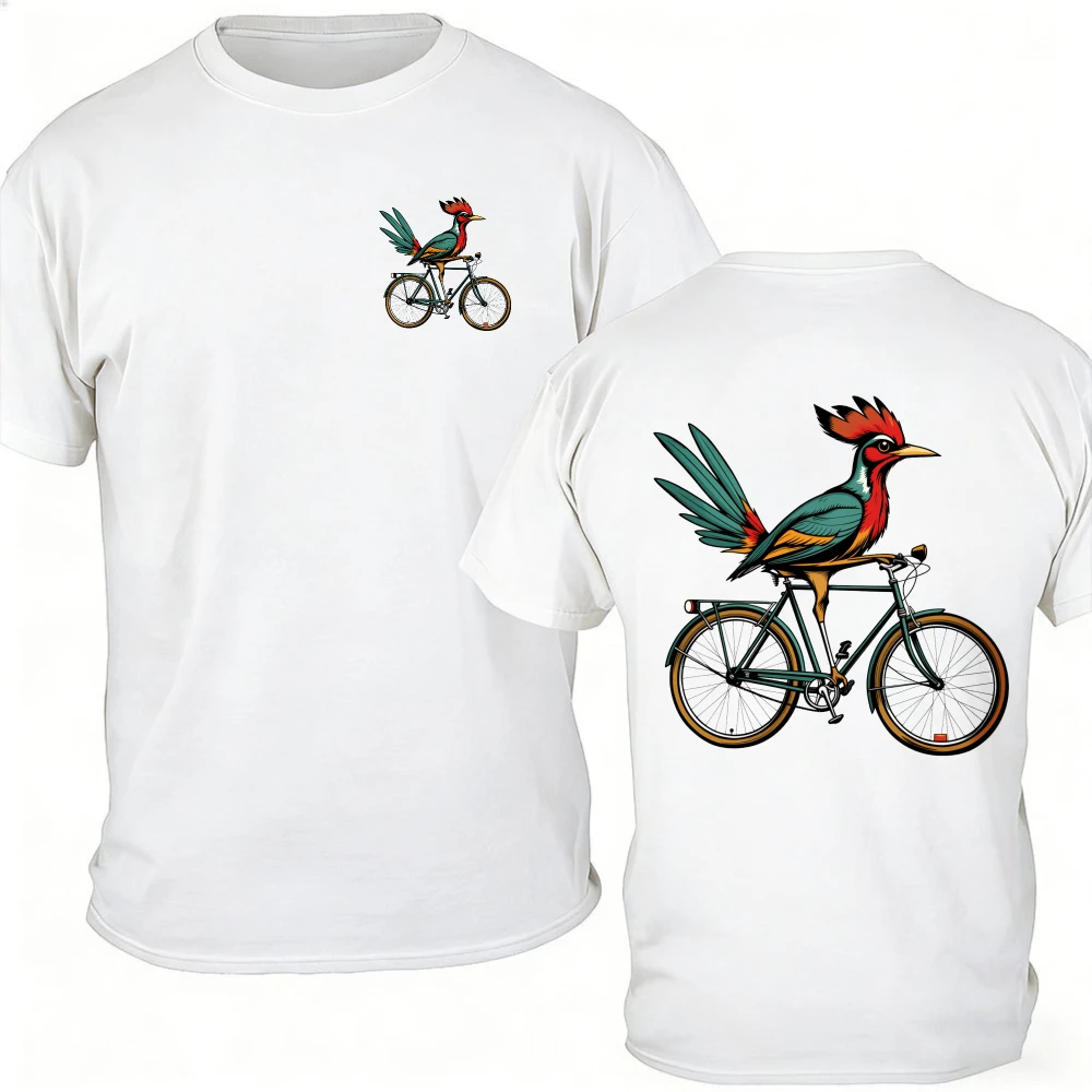 Retro Roadrunner Bicycle Tee, Funny Cycling Shirt, Roadrunner Gift Cycling Gifts Harajuku Streetwear Graphic T Shirts Cotton Top