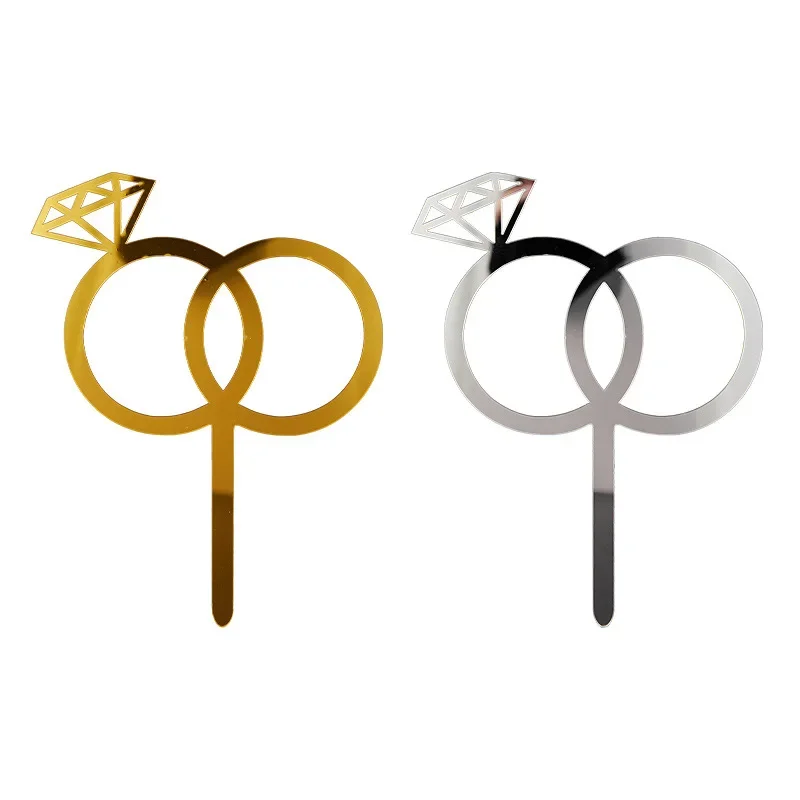 Acrylic Cake Topper Romantic Proposal Diamond Ring Bride To Be Wedding Party Cake Decoration Wedding Baking Party tag