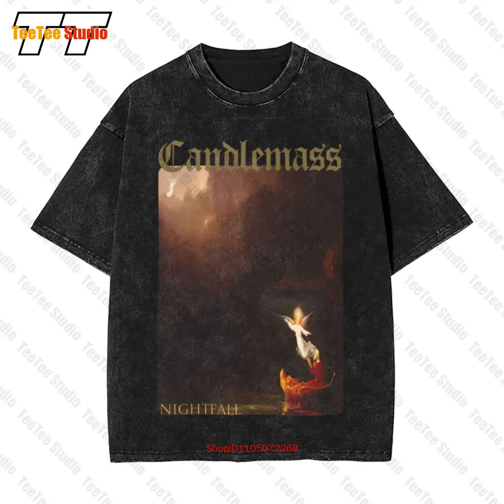 Nouveau Dtg Vintage T-Shirt surdimensionné Candlemass Nightfall taille FY8B