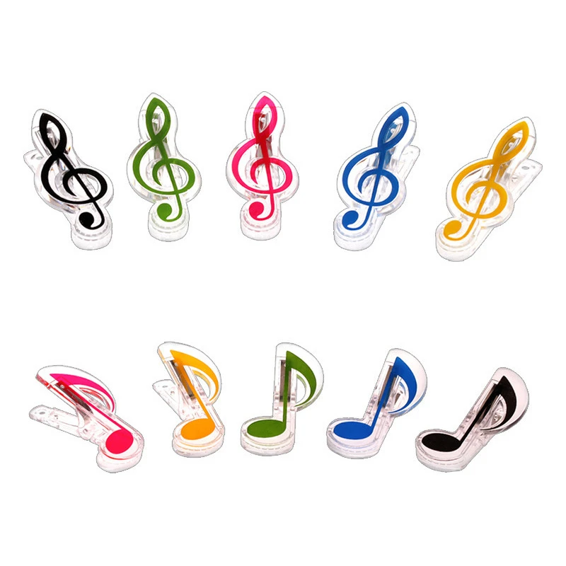 

100pcs Plastic Spring Musical Score Book Paper Clips Funny Mini Music Folder Clips Decor