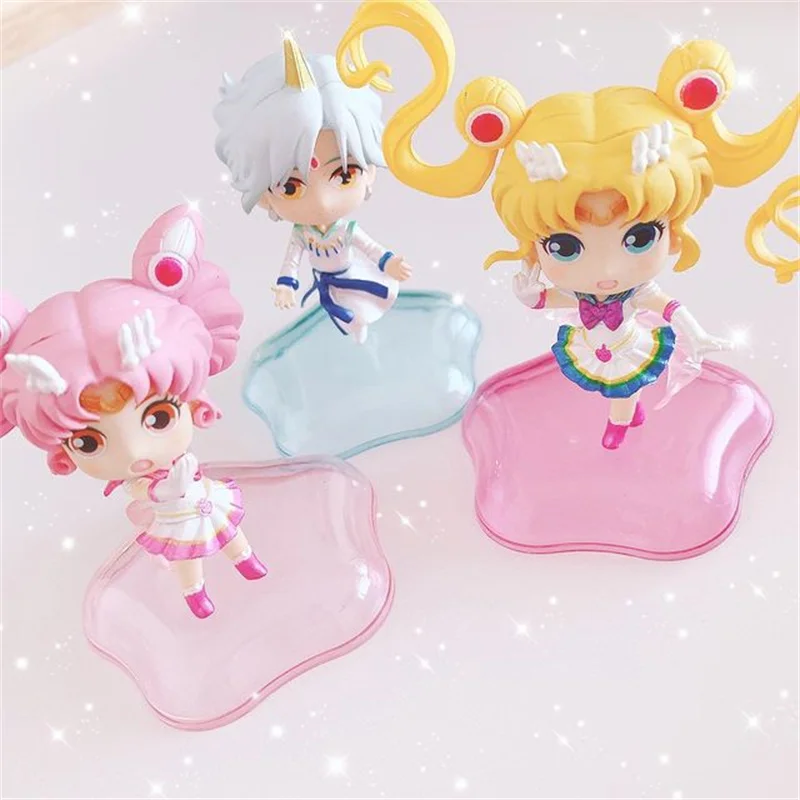 반다이 세일러 문 스타 트위스트 에그 3 트윙클 조각상 애니메이션 피규어, 치비 우사 엘리오스 컬렉션 모델, 어린이 선물 장난감, 정품