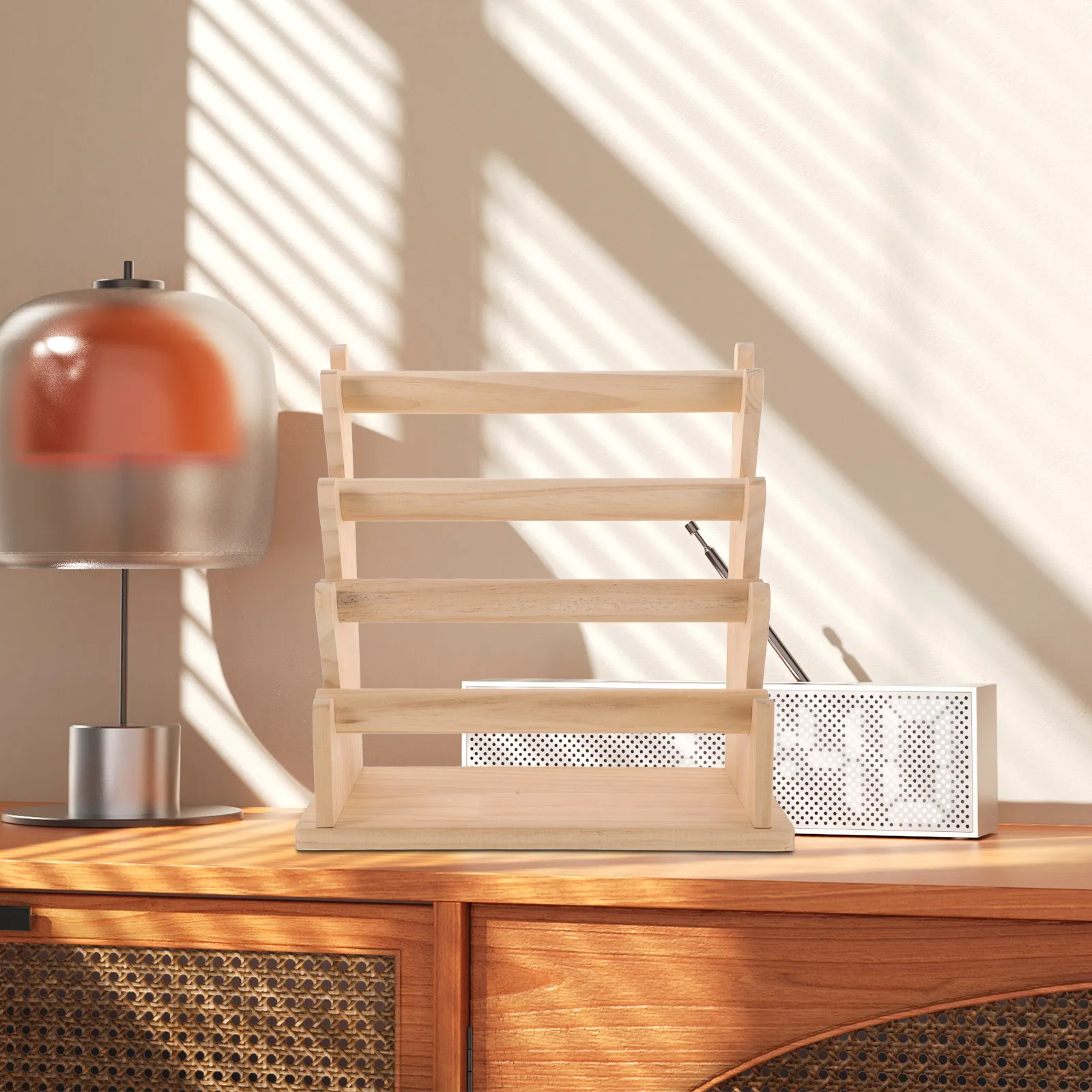 

Wooden 4 Tier Bangle Rack Bracelet Display Stand Jewelry Organizer Watch Holder Storage Display Rack Showcase Bangle Organizer