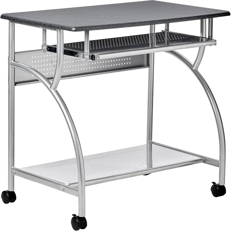 

947ANT Mobile Rolling Workstation - Anthricite Metallic Gray, Heavy-Duty Steel Frame, Take Anywhere Caster Wheels, Compute