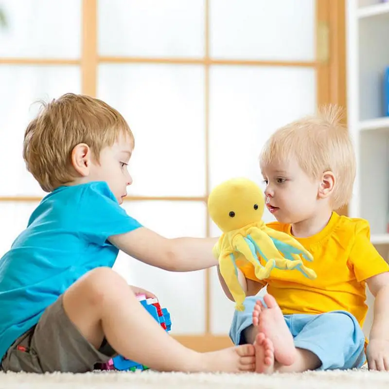 Clown Fisch Handpuppe Fisch Plushies Für Kinder Mit Beweglichen Mund Plüsch Clown Fisch Handpuppe Ozean Tier Gefüllte Puppe für