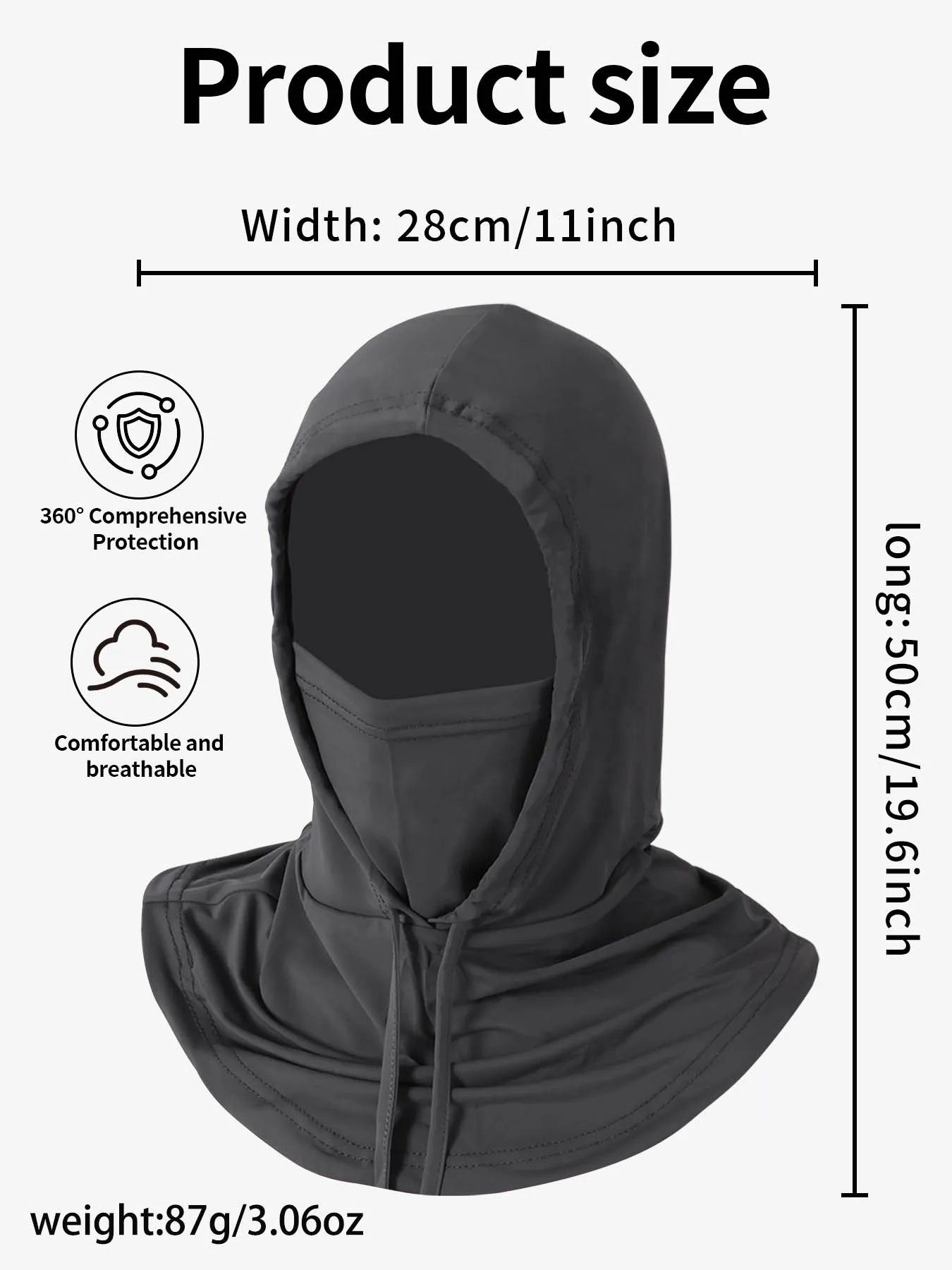 Summer Cooling Balaclava Mask, UV Protection Hood Mask Breathable Cycling Face Cover Full Head Scarf for Men Women