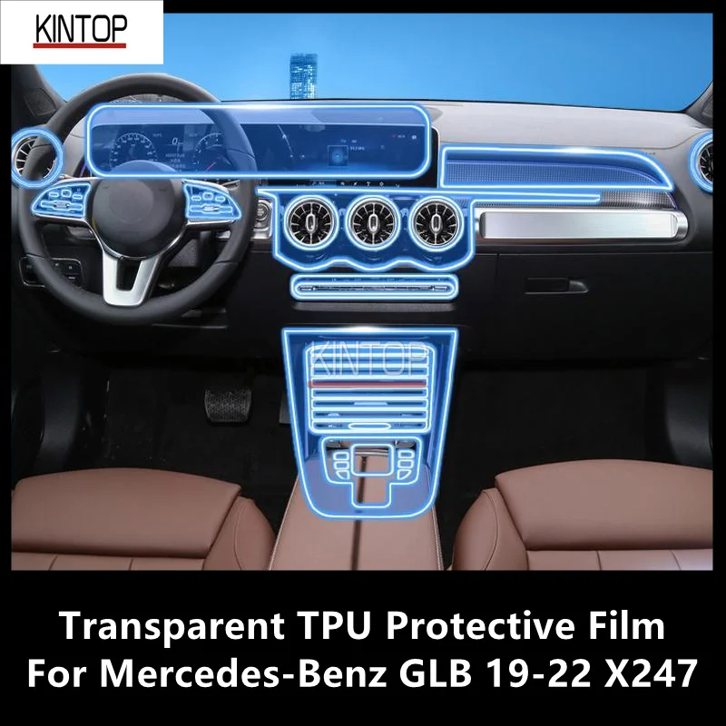 

For Mercedes-Benz GLB 19-22 X247 Car Interior Center Console Transparent TPU Protective Film Anti-scratch Repair FilmAccessories