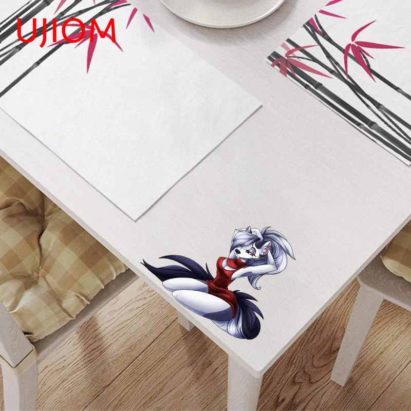 UJIOM Cartoon Furry Wall Stickers Helluva Boss Loona Stickers Bedroom Decals Bathroom Waterproof  Decoration