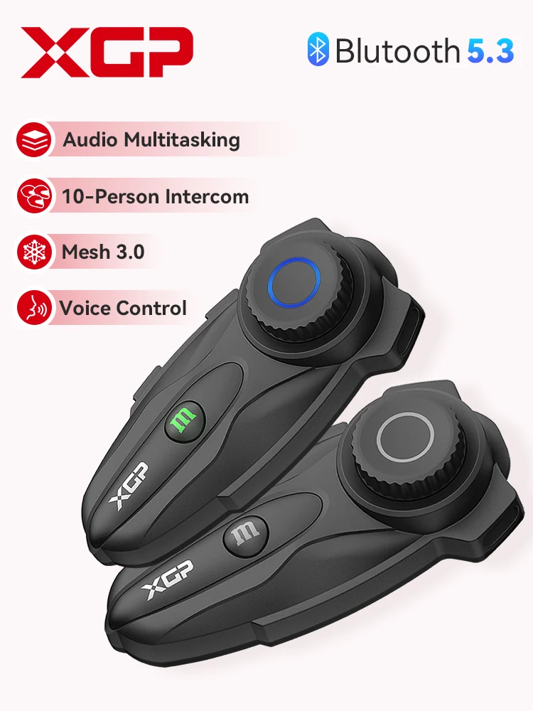 Xgp x10 Bluetooth-Motorrad kopfhörer für Helm Wireless Communication Mesh 3.0, Multifunktions-Audio für 10 Motorrad fahrer