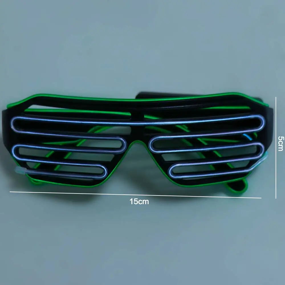 Wireless LED Glowing Glasses Cool Colorful Luminous Glasses Glow-in-the-dark Double Colors Neon Glasses Festival Supplies