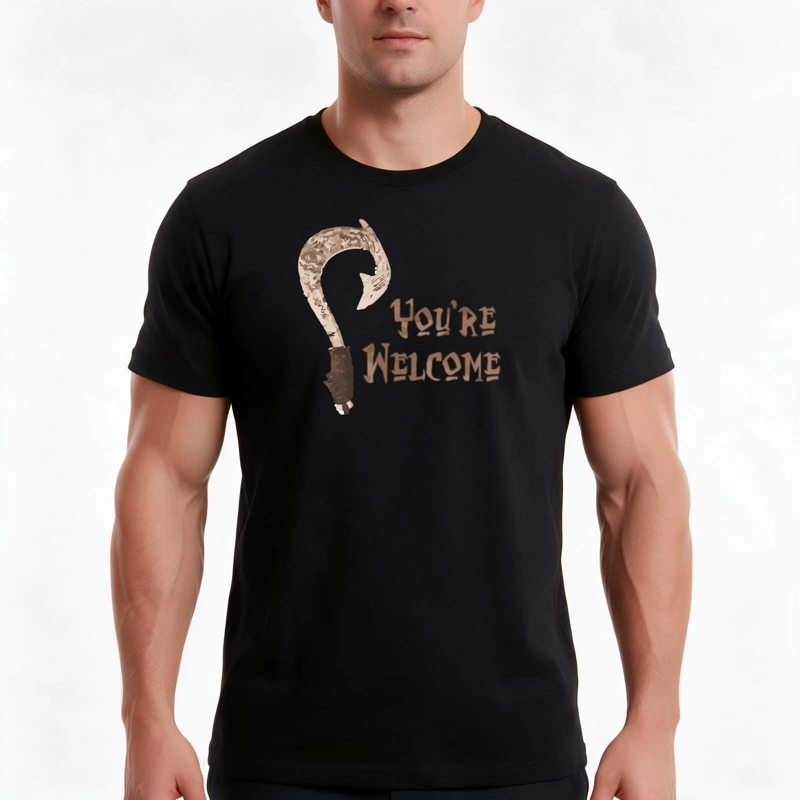 Magical Fish Hook - You're Welcome! T-Shirt, Summer Casual Cotton Tee, Oversized Streetwear Tops, Vintage Graphic Print