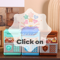 1Pc Mini Kawaii Kapibala Savings Bank Children's Storage Piggy Bank Cute Password Counter Code Key Lock Coin Bank ATM Child Gift