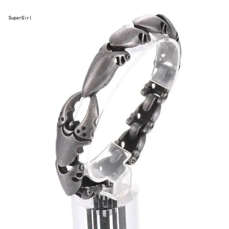 Fashionable Men Bracelet Scorpions Wristband Heavy Duty Hand Chain Accessory for Trendy Women Ladies Adults Daily Use J78E