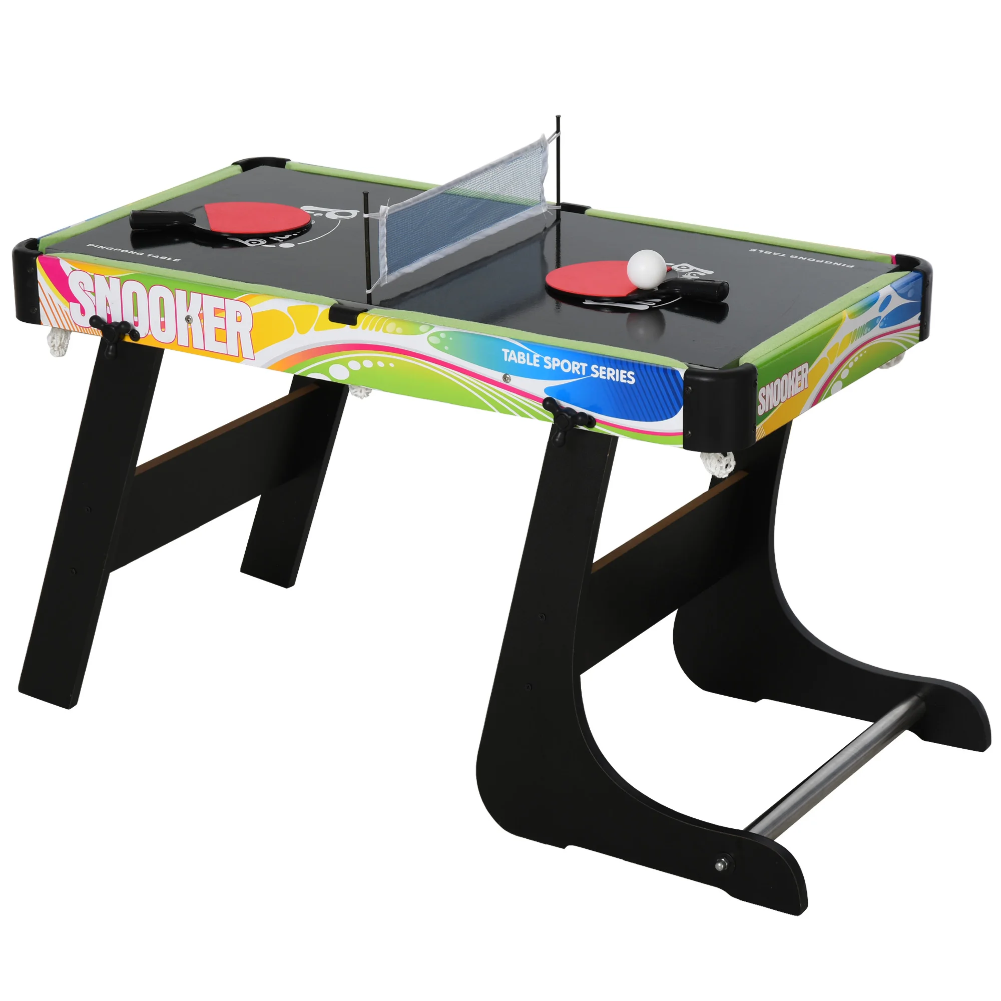 Homcom Table multi-jeu 4 en 1 Design Phtoot Hockey Billard Ping-Pong