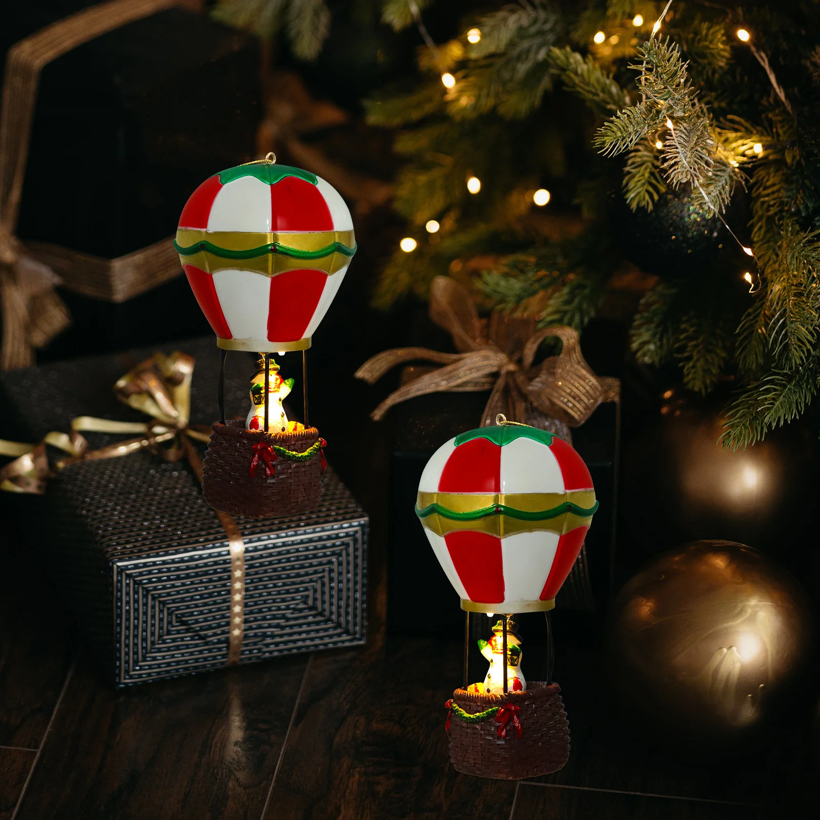 

Santa Claus Resin Figure Xmas Decoration Luminous Night Lamp Christmas Tabletop Party Home Ornament Xmas Santa Claus Adornment