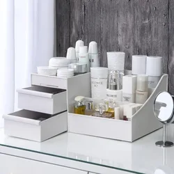 Maquiagem Desk Cosmetic Storage Box, Organizador com gavetas, Penteadeira, Bancada, Contador do banheiro, Elegante Vanity Holder