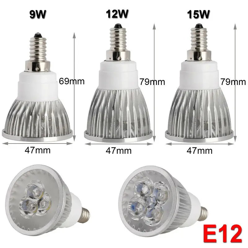 หลอดไฟ LED สปอตไลท์แบบหรี่แสงได้ GU10 E27 MR16 หลอดไฟ 9 วัตต์ 12 วัตต์ 15 วัตต์สปอตไลท์ 220 โวลต์สีขาวอบอุ่น 2700K E12 สีเหลืองอ่อน / สีม่วงสำหรับห้องนอน