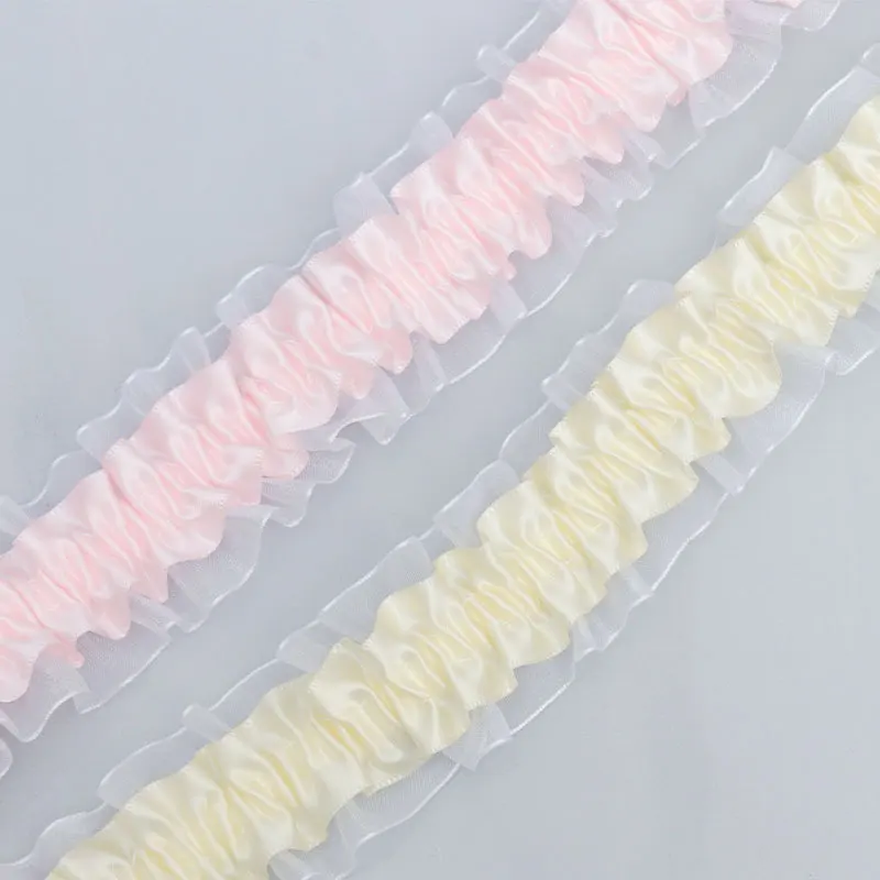 20 Yards Polyesterband, 38 mm Breite, für DIY-Bastelarbeiten, Kleidung, dekorative Spitzenbänder, Bekleidungszubehör, elastisches Rüschenband – Detail 6