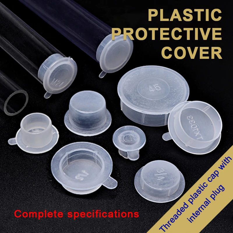 Translucent Plastic Dust Plug  Semi Transparent Protective Cover Cap  Easy To Remove  Threaded Hole Tube  Round Tube Plug