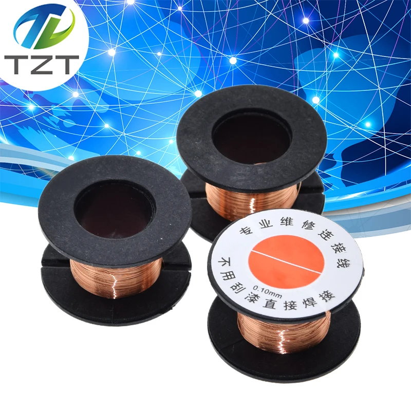 TZT 0.1mm PCB Link Wire Copper Soldering Wire Maintenance Jump Line PCB Welding Mobile Phone Computer Repair Tools