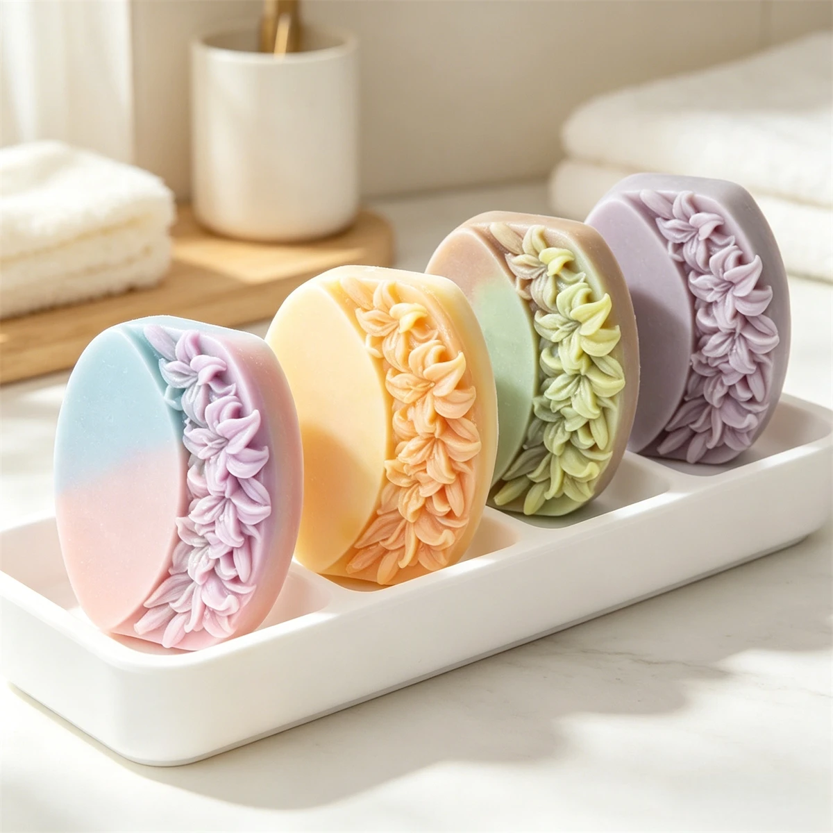 Half Flower Oval Silicone Soap - Soap Making Book 评论和价格