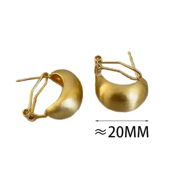 

Real 925 Sterling Silver 18K Gold Brushed Geometric Stud Earrings for Women Trendy Fine Jewelry Minimalist Accessories