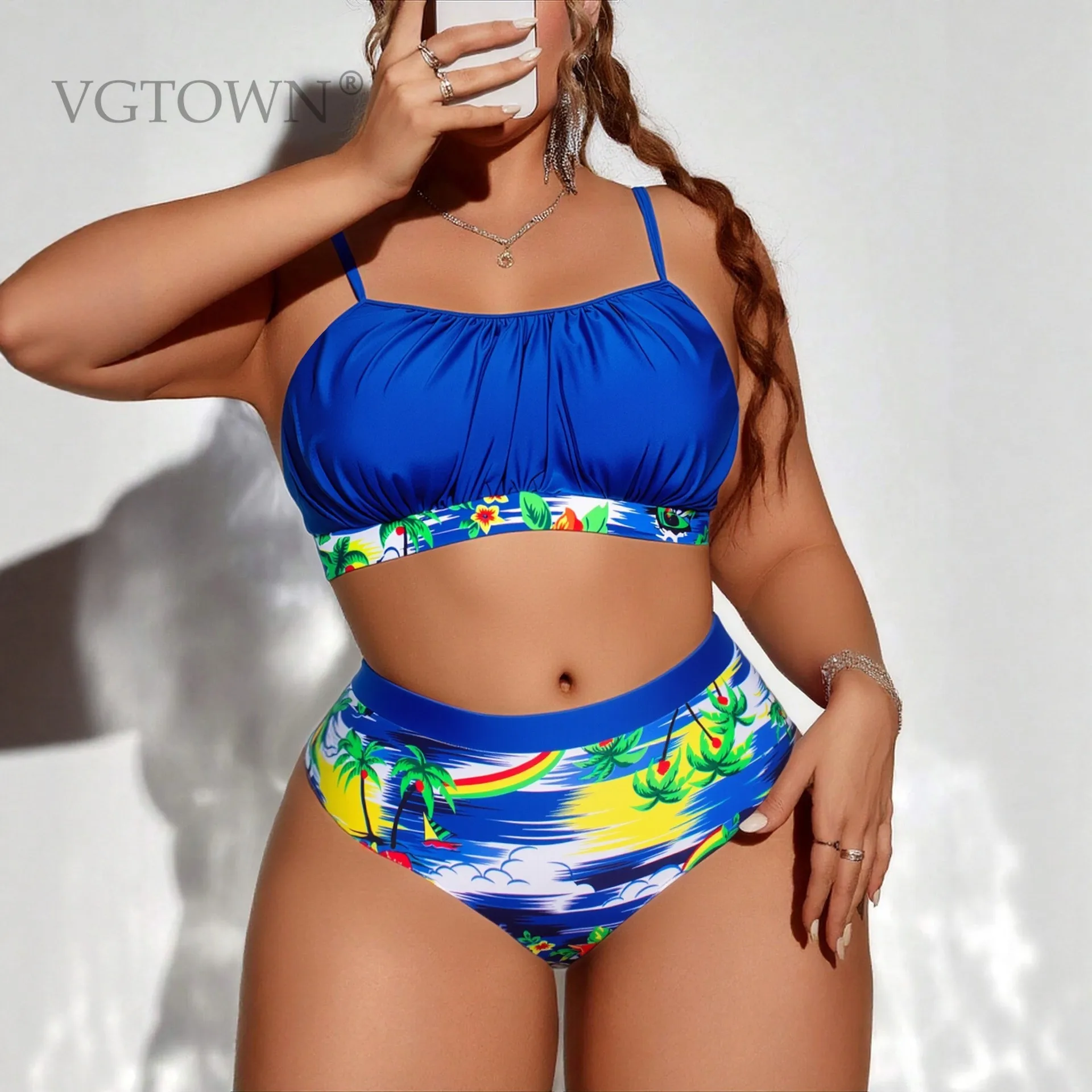 2026 nuevo Bikini de talla grande, traje de baño de talla grande para mujer, traje de baño femenino, conjunto de Bikini de dos piezas, bañador, traje de baño