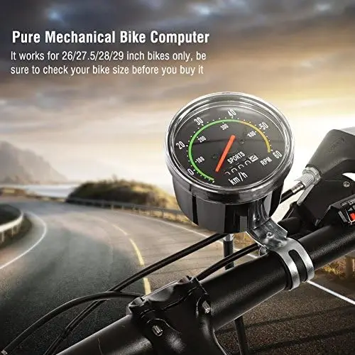 

Mechanical Speedometer, Odometer Aluminum Alloy Cyclocomputer for Mountain Bike, Road Bike, and Hybrid Bike Lightweight