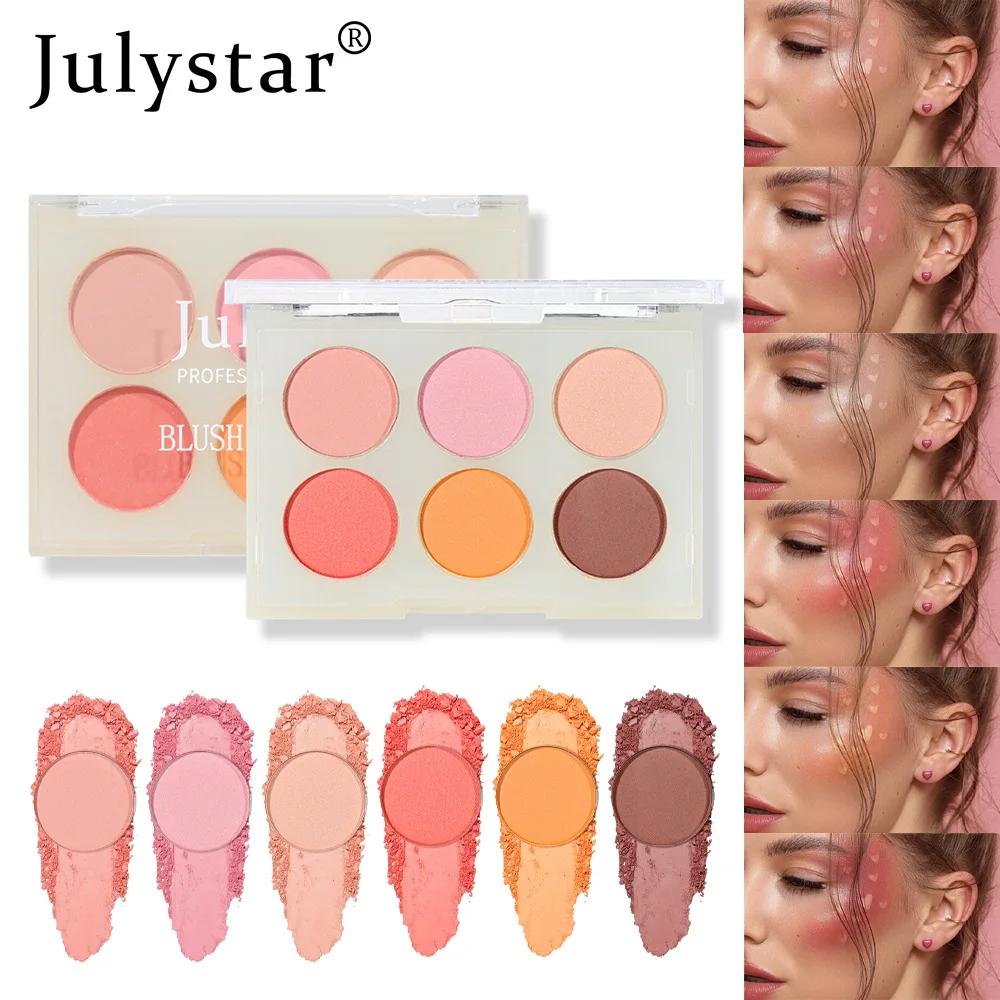 6-in-1 マットブラッシュパレット、輪郭形成＆アイシャドウオールインワン多機能フェイスメイクアップキット、防水長持ち、新入荷